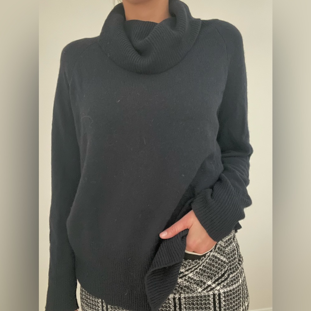 Black Alpaca Turtleneck Sweater